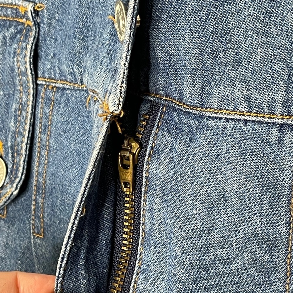 90s Vintage Revolt Jeans Denim Sleeveless Pants Romper Denim Jumpsuit Rare Find - Picture 4 of 6